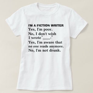 Funny Fiction Writer Antwoordblad Auteur Humor T-shirt