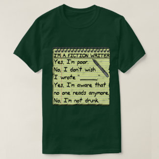 Funny Fiction Writer-antwoordblad T-shirt