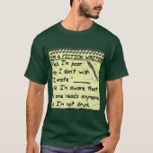 Funny Fiction Writer-antwoordblad T-shirt (Voorkant)