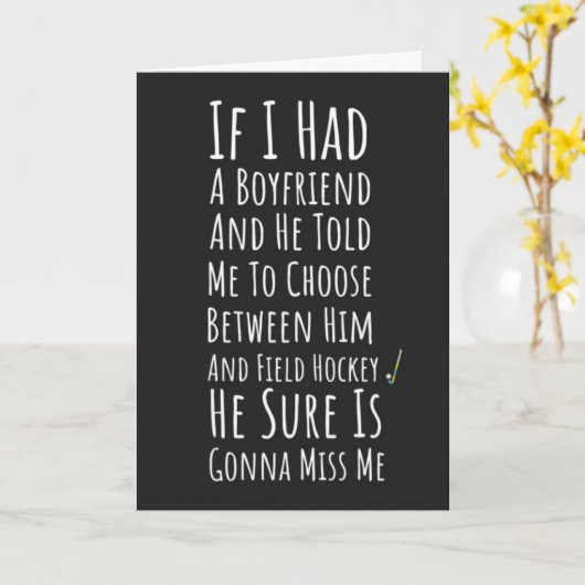 Funny Field Hockey Cards Women Team Player Sports Kaart (Gele Bloem)