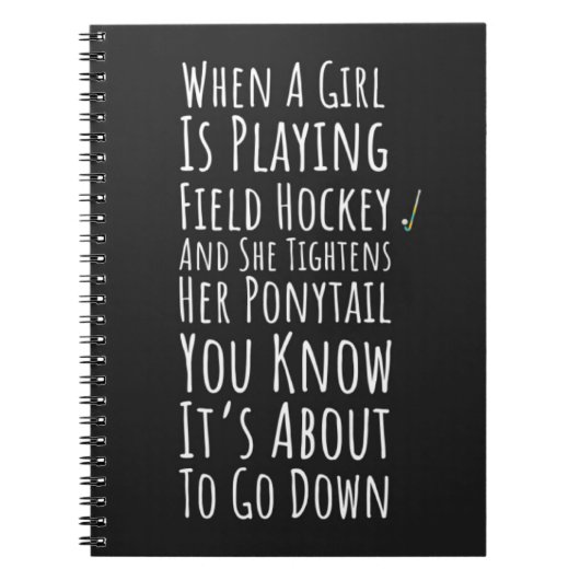 Funny Field Hockey Gifts Sports Player Girls Women Notitieboek (Voorkant)