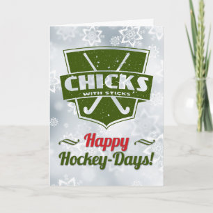 Funny Field Hockey Holiday Kaart Xmas Kaart