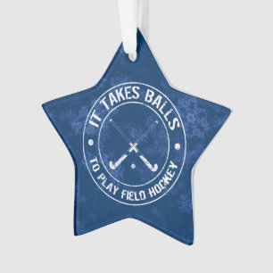 Funny Field Hockey Holiday Ornament