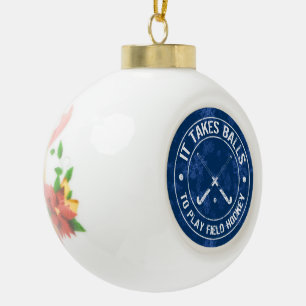 Funny Field Hockey Holiday Ornament