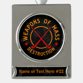 Funny Field Hockey Personalized kerstversiering Verzilverd Banner Ornament
