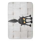 Funny Fierce Black Cat Cartoon Badmat (Voorkant Verticaal)