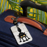 Funny Fierce Black Cat Cartoon  Bagagelabel<br><div class="desc">Funny Fierce Black Cat Cartoon Character looking menacing. Original Vector Art Design © BluedarkArt TheChameleonArt.</div>