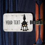 Funny Fierce Black Cat Cartoon  Bagagelabel<br><div class="desc">Funny Fierce Black Cat Cartoon Character looking menacing. Original Vector Art Design © BluedarkArt TheChameleonArt.</div>