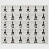 Funny Fierce Black Cat Cartoon  Cadeaupapier (Vlak)