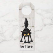 Funny Fierce Black Cat Cartoon Flessenhanger (Voorkant)