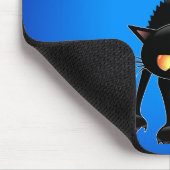 Funny Fierce Black Cat Cartoon Muismat (Hoek)