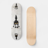 Funny Fierce Black Cat Cartoon Persoonlijk Skateboard (Voorkant)