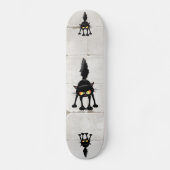 Funny Fierce Black Cat Cartoon Persoonlijk Skateboard (Voorkant)
