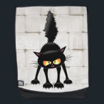 Funny Fierce Black Cat Cartoon Rugtassen<br><div class="desc">Funny Fierce Black Cat Cartoon Character looking menacing. Original Vector Art Design © BluedarkArt TheChameleonArt.</div>