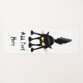 Funny Fierce Black Cat Cartoon Yogamat (Achterkant (horizontaal))