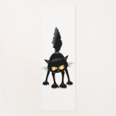 Funny Fierce Black Cat Cartoon Yogamat (Voorkant)