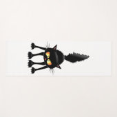 Funny Fierce Black Cat Cartoon Yogamat (Voorkant (horizontaal))