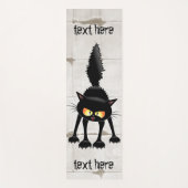 Funny Fierce Black Cat Cartoon Yogamat (Voorkant)