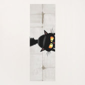 Funny Fierce Black Cat Cartoon Yogamat (Achterkant)