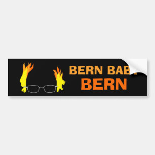 Funny Fiery Hair Bern Baby Bern Bernie Sanders Bumpersticker