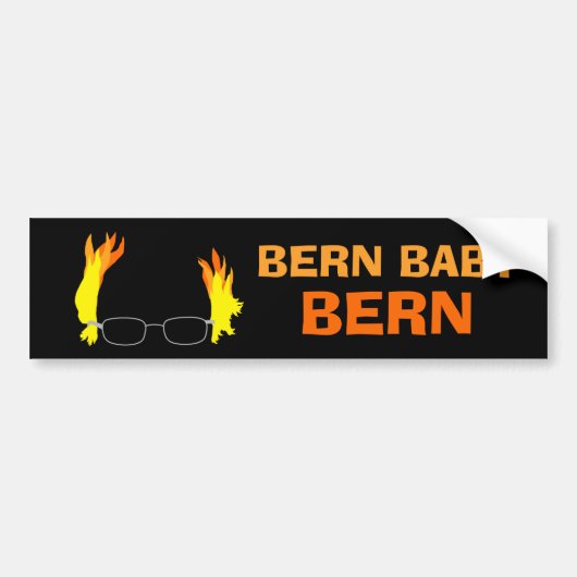 Funny Fiery Hair Bern Baby Bern Bernie Sanders Bumpersticker (Voorkant)