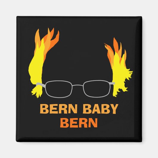 Funny Fiery Hair Bern Baby Bern Bernie Sanders Magneet (Voorkant)