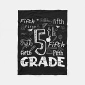 Funny Fifth Grade Doodle Tygraphy Birthday Design  Fleece Deken (Voorkant)