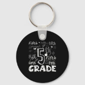 Funny Fifth Grade Doodle Tygraphy Birthday Design  Sleutelhanger (Voorkant)