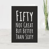Funny Fiftieth Birthday Cards Hilarious Typography Kaart (Voorkant)