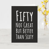 Funny Fiftieth Birthday Cards Hilarious Typography Kaart (Gele Bloem)