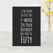Funny Fifty 50th Birthday Cards Fiftieth Age 50 Kaart (Gele Bloem)