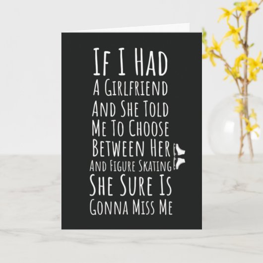 Funny Figure Skating Cards For Him Men Teen Boys Kaart (Gele Bloem)