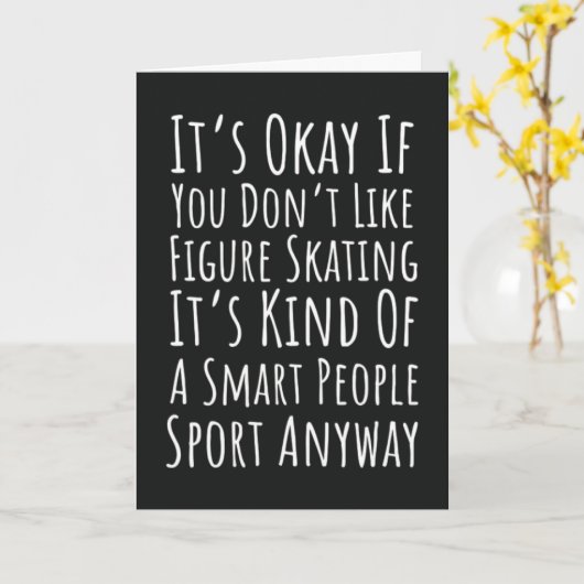 Funny Figure Skating Cards Skate Skates Ice Skater Kaart (Gele Bloem)