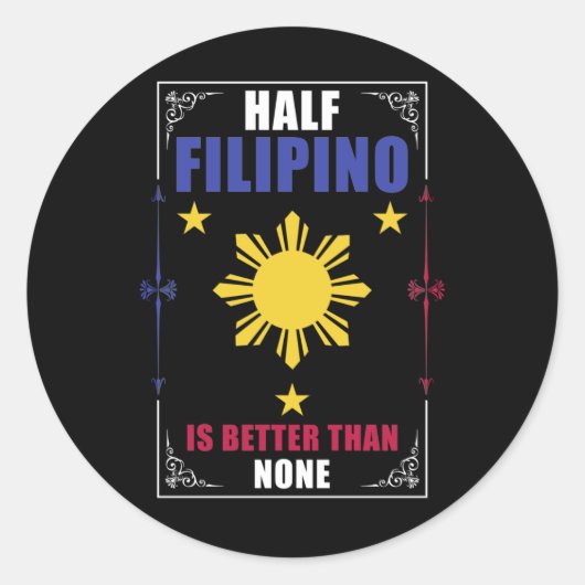 Funny Filipino American Philippines Pinoy Pinay Ronde Sticker (Voorkant)