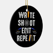 Funny Film die Schrijf Shoot geeft Herhaling Filmm Keramisch Ornament (Rechts)