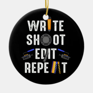 Funny Film die Schrijf Shoot geeft Herhaling Filmm Keramisch Ornament