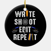 Funny Film die Schrijf Shoot geeft Herhaling Filmm Keramisch Ornament (Achterkant)