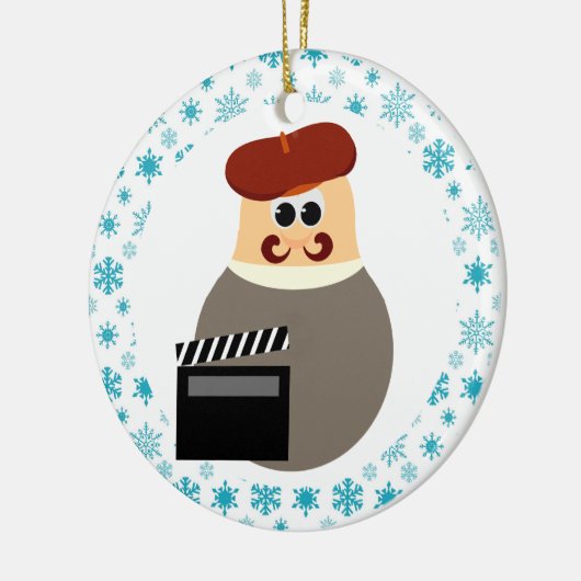 Funny Film Director kerstornament Gift Keramisch Ornament (Links)