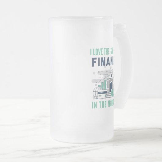 Funny Finance Mug Business Office Coworker Blue Matglas Bierpul (Voorkant rechts)