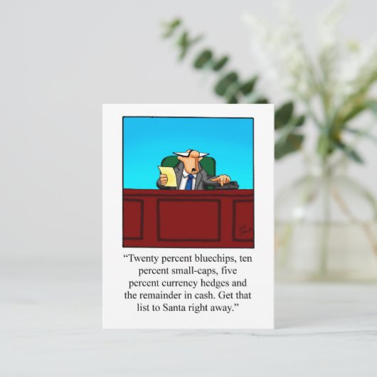 Funny Financial Humor Kerstmis Briefkaart (Staand voorkant)