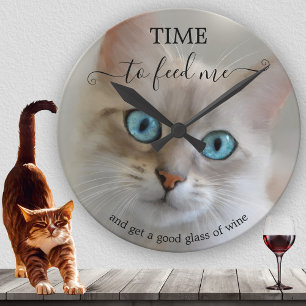 Funny Fine Art Cat  Ronde Klok