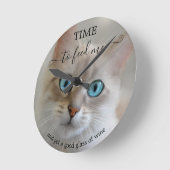 Funny Fine Art Cat Ronde Klok (Hoek)
