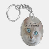 Funny Fine Art Cat Sleutelhanger (Voorkant Links)