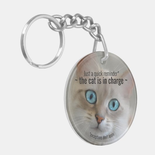 Funny Fine Art Cat Sleutelhanger (Voorkant Links)