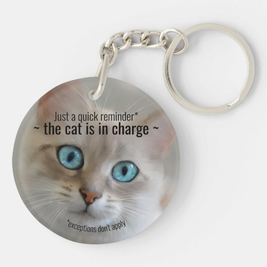 Funny Fine Art Cat Sleutelhanger (Achterkant)