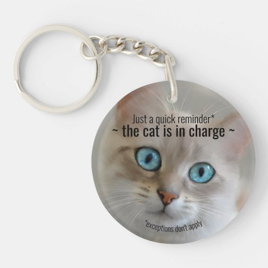 Funny Fine Art Cat Sleutelhanger (Voorkant)