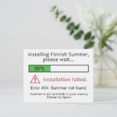 Funny Finse Summer briefkaart (Staand voorkant)