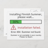 Funny Finse Summer briefkaart (Voorkant / Achterkant)
