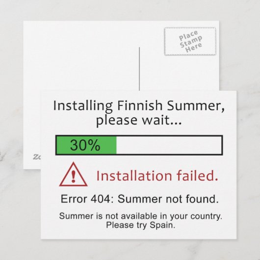 Funny Finse Summer briefkaart (Voorkant / Achterkant)