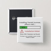 Funny Finse zomerknop Vierkante Button 5,1 Cm (Voorkant /achterkant)